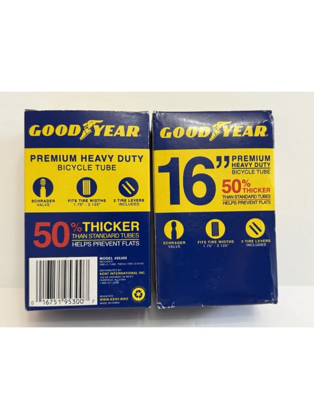 Lot Of 2 Goodyear 16" Heavy Duty Bicycle Tubes 1.75 to 2.125 W/Tire Levers NEW!